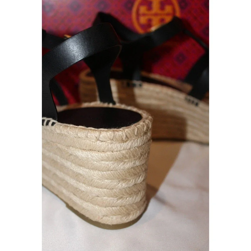TORY‎ BURCH WOMEN'S STRAPPY FISHERMAN ESPADRILLE SANDALS BLACK NIB $278